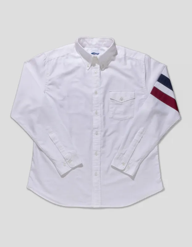 White Sleeve Stripe Oxford Shirt sold by J. Press
