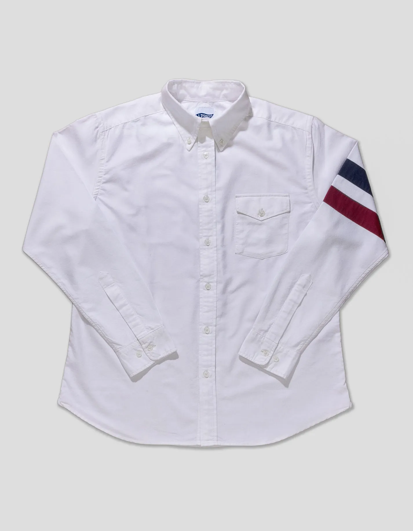 White Sleeve Stripe Oxford Shirt sold by J. Press