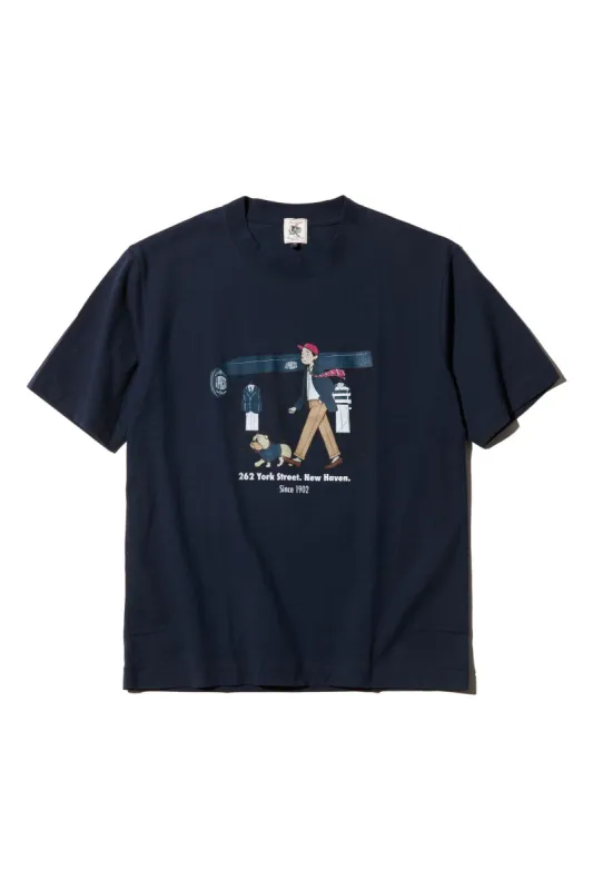Navy "Ivy Boy on York Street" Crew Neck T Shirt sold by J. Press