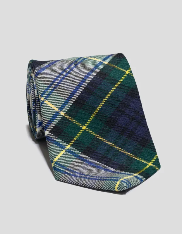 Made-in-UK Dress Gordon Tartan Wool Tie made by J. Press