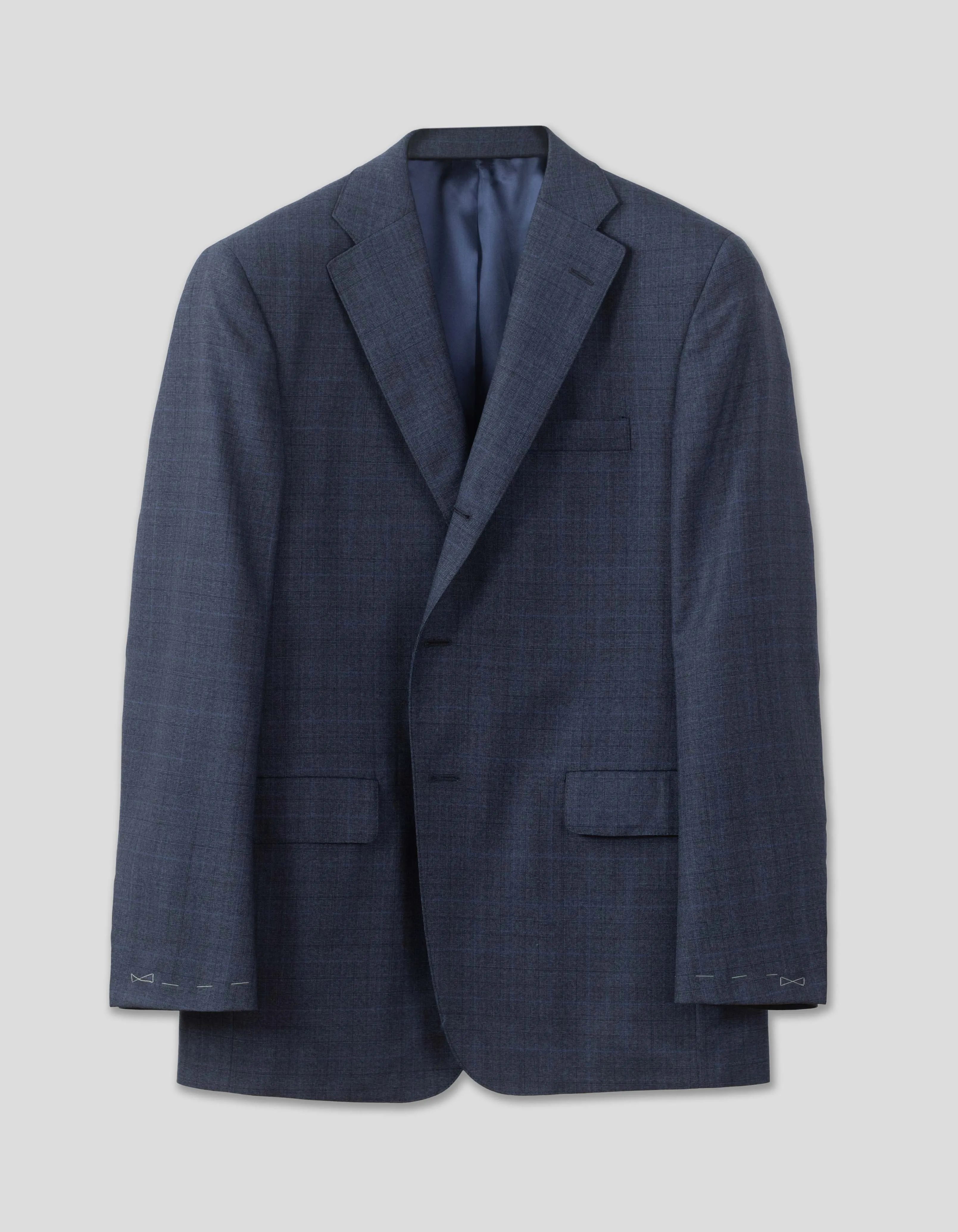 MEDIUM BLUE SHADOW PLAID 12Os WOOL SUIT sold by J. Press