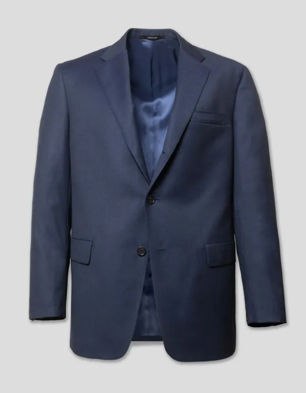 Made-in-USA Blue Birdseye Wool Suit sold by J. Press