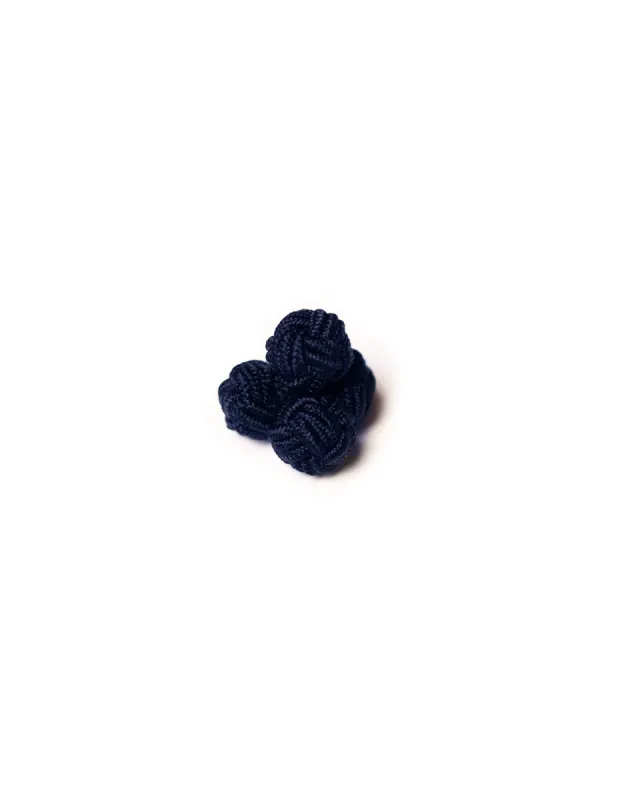 Navy Monkey's Fist Silk Knot Cufflinks sold by J. Press