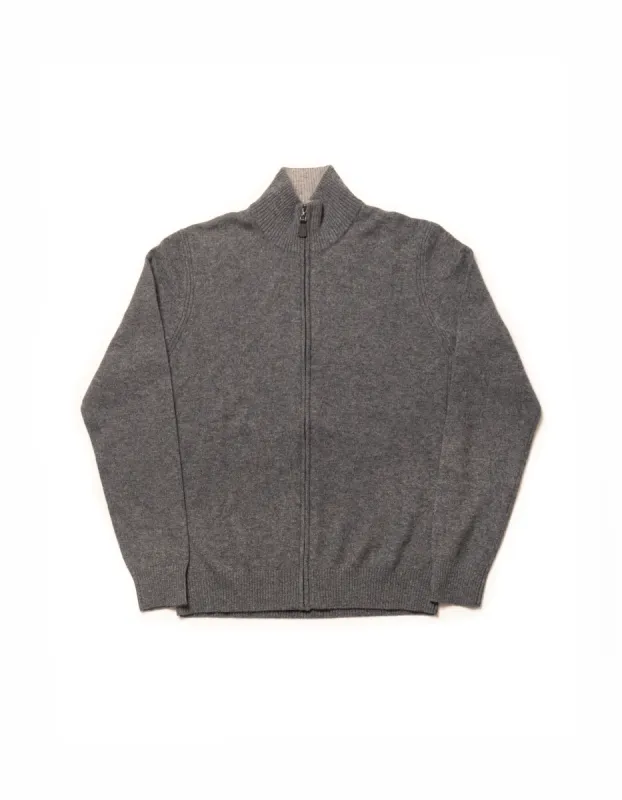 CASHMERE ZIP UP SWEATER - GREY sold by J. Press