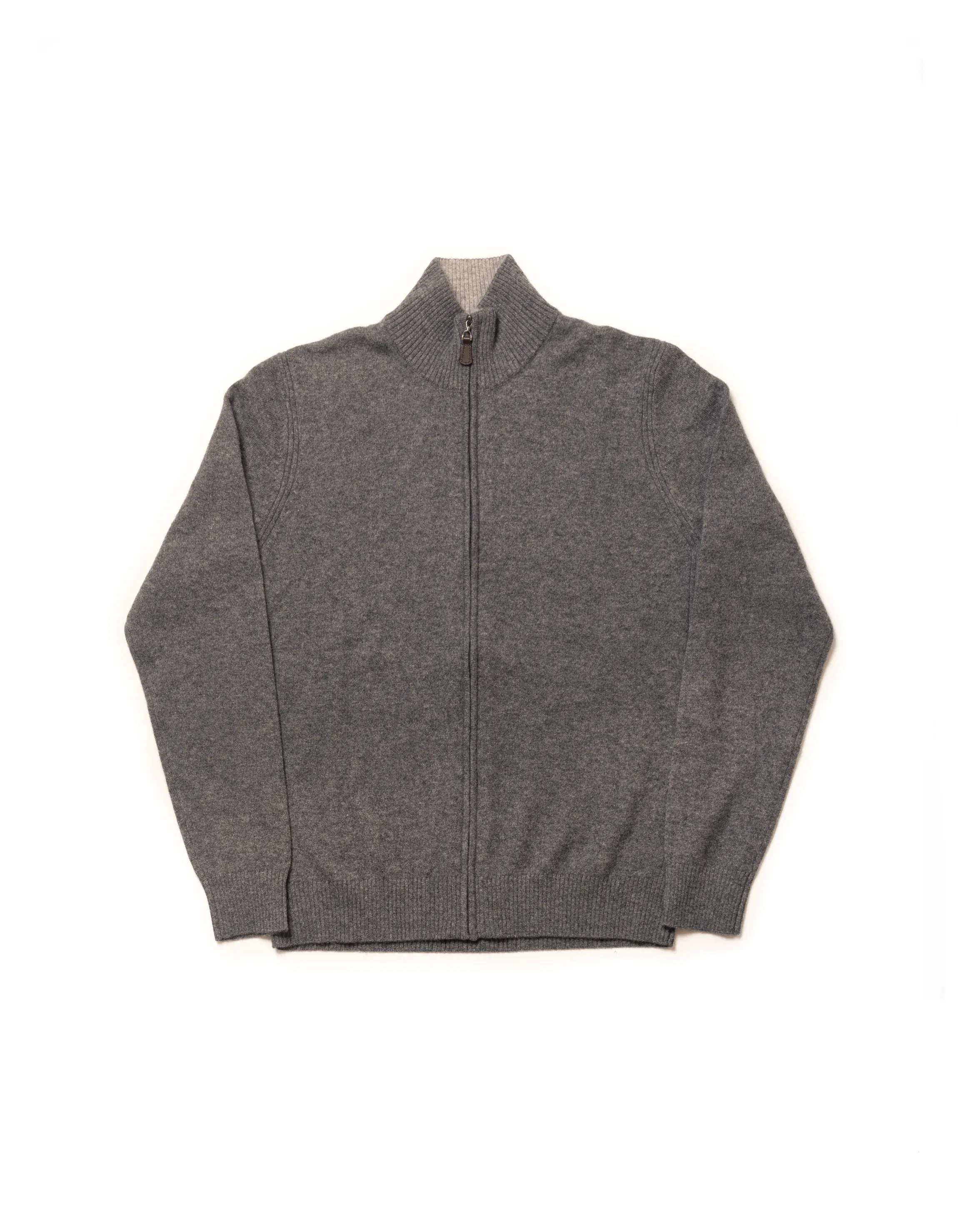 Grey Cashmere Full-Zip Cardigan Sweater - Trim Fit sold by J. Press