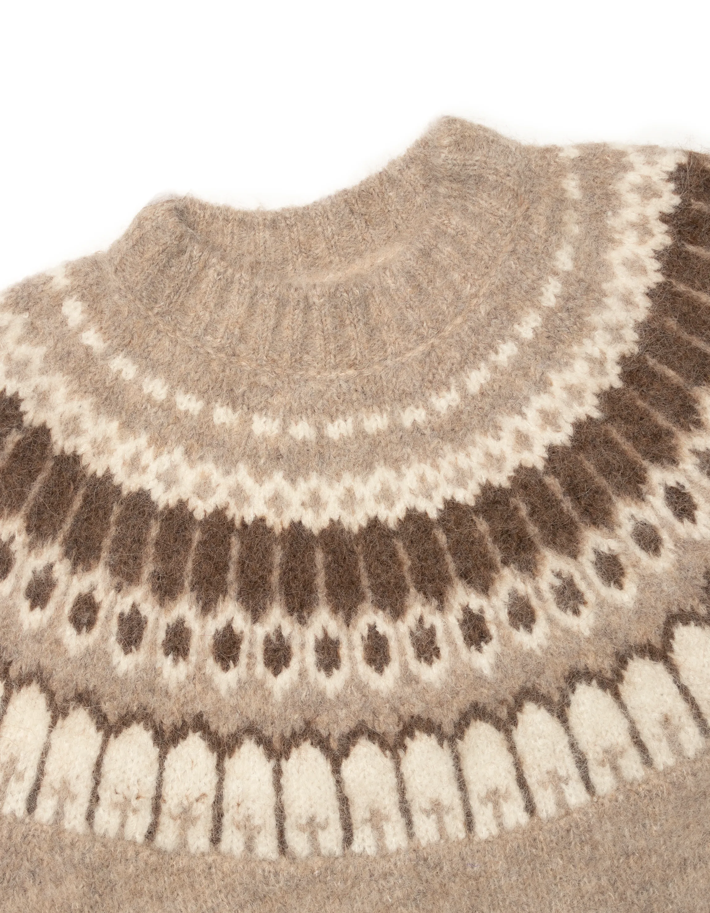 Tan Fair Isle Yoke Alpaca Sweater - Trim Fit sold by J. Press product image thumbnail 2