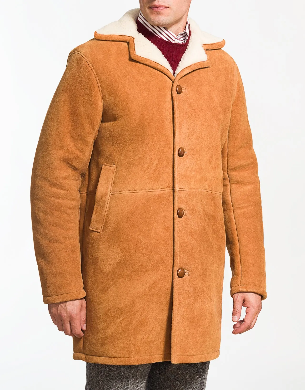 SHEARLING COAT IN TAN sold by J. Press