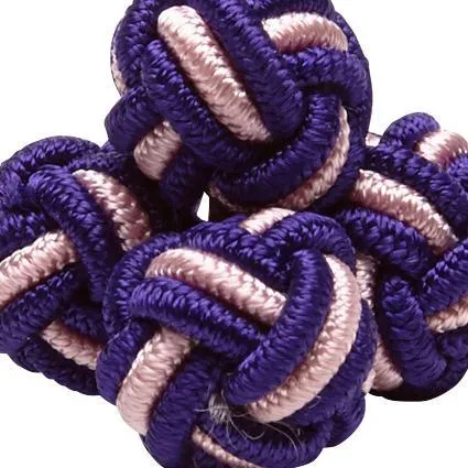 Purple & Pink Monkey's Fist Silk Knot Cufflinks sold by J. Press product image thumbnail 2