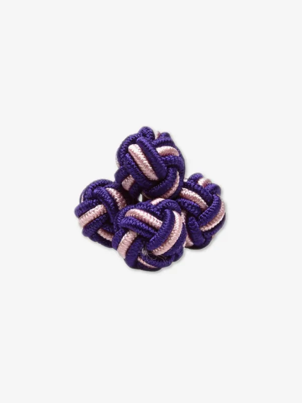 Purple & Pink Monkey's Fist Silk Knot Cufflinks sold by J. Press