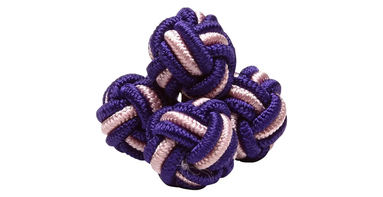 Purple & Pink Monkey's Fist Silk Knot Cufflinks sold by J. Press product image thumbnail 3