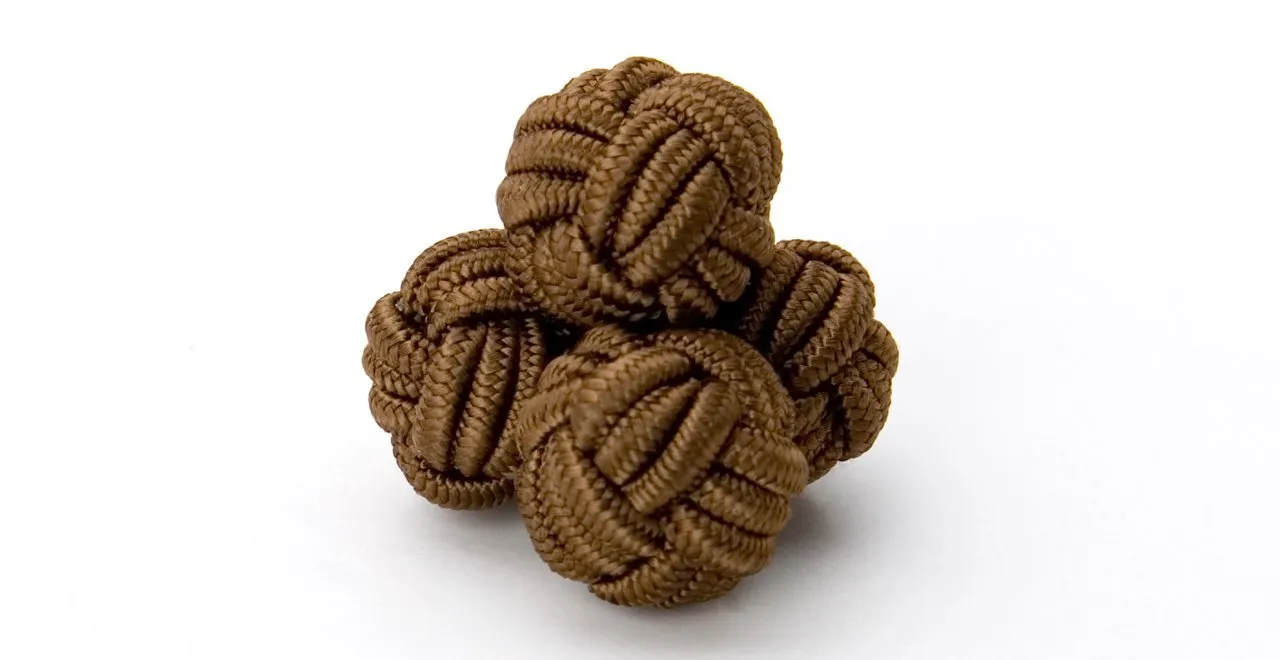Brown Monkey's Fist Silk Knot Cufflinks sold by J. Press product image thumbnail 3