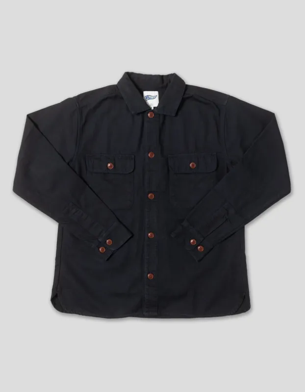 Navy Cotton Canvas Overshirt - Trim Fit sold by J. Press