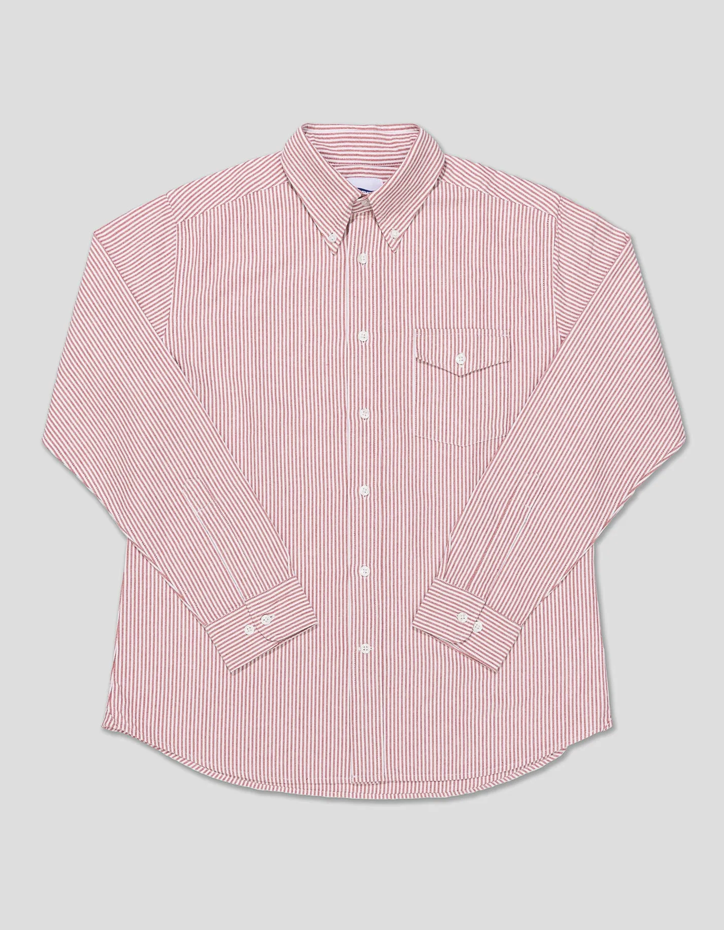 Red Enzyme-Washed Oxford Striped Shirt - Flap Pocket - Trim Fit sold by J. Press