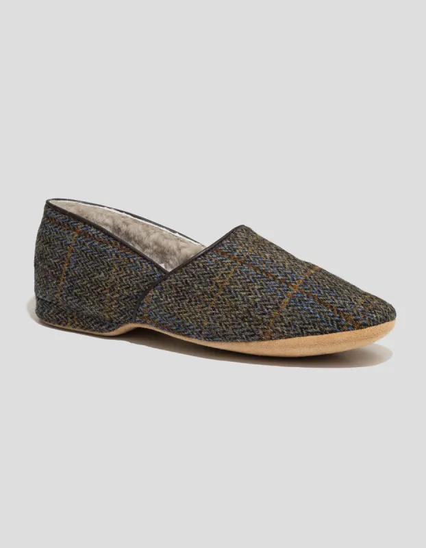 Windowpane Tweed Shearling Lined Slipper sold by J. Press
