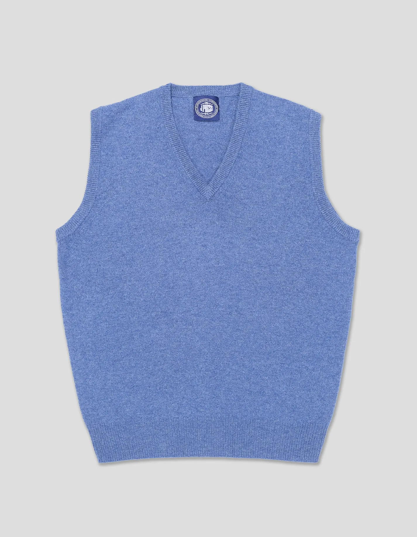 LAMBSWOOL V NECK VEST - BLUE sold by J. Press