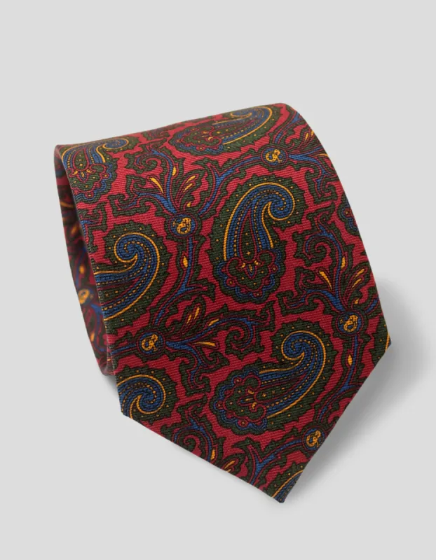 Made-in-England Red Paisley Ancient Madder Tie sold by J. Press