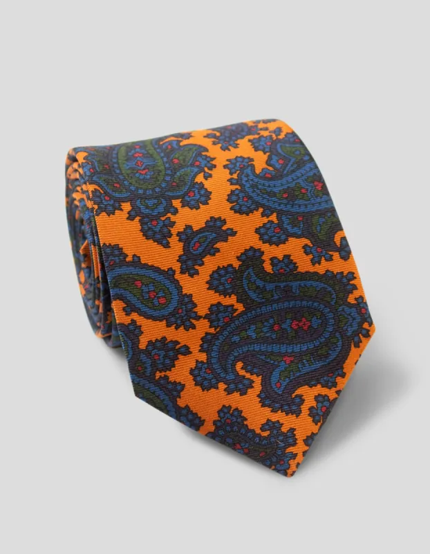 Made-in-England Rust Paisley Ancient Madder Tie sold by J. Press