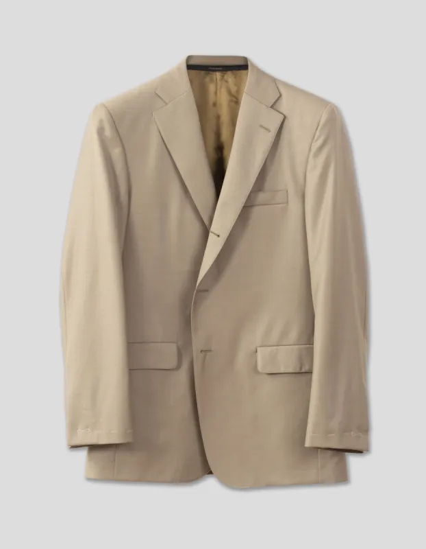 Made-in-USA Solid Tan 120s Wool Suit sold by J. Press