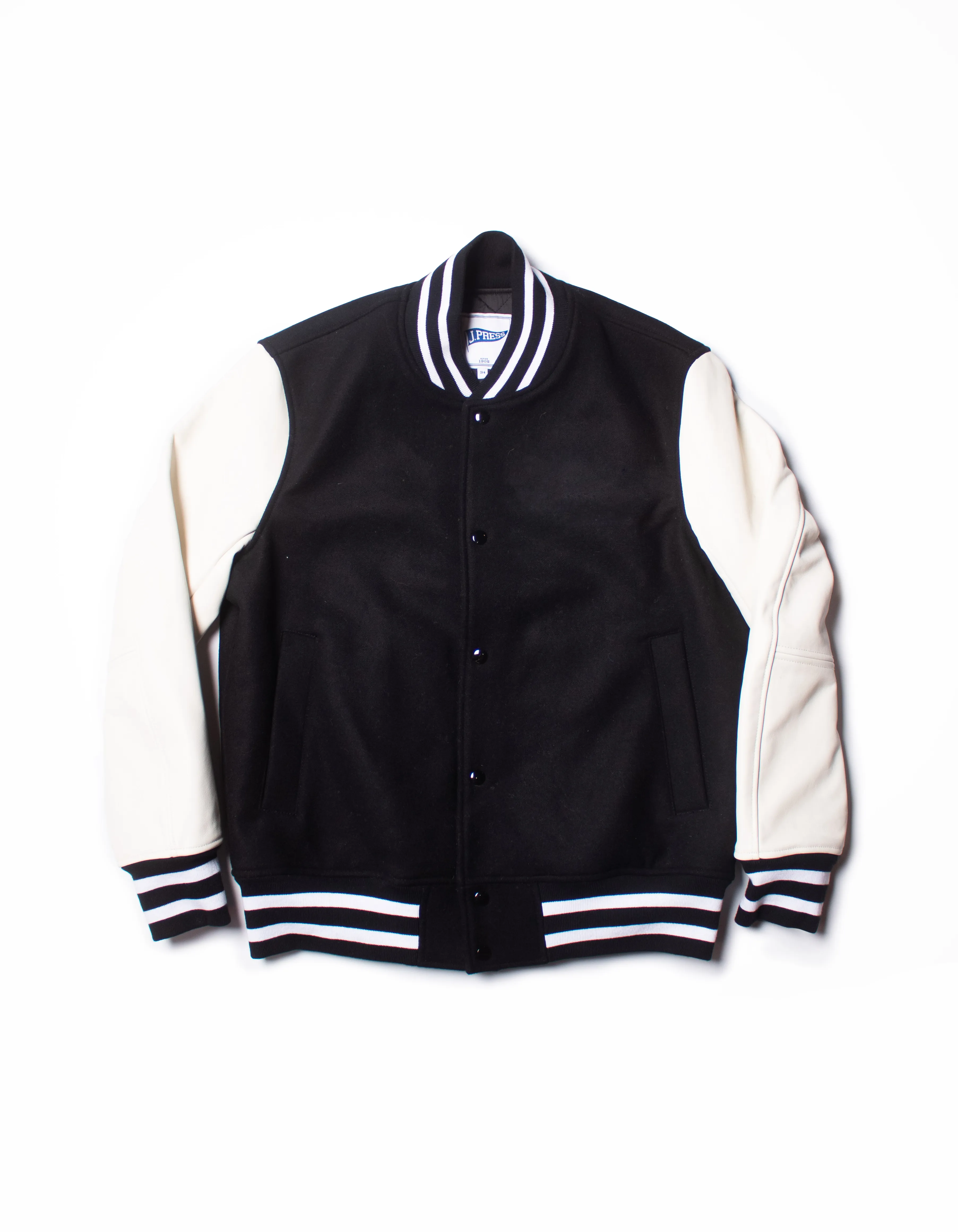 Black Wool Varsity Jacket - Trim Fit sold by J. Press
