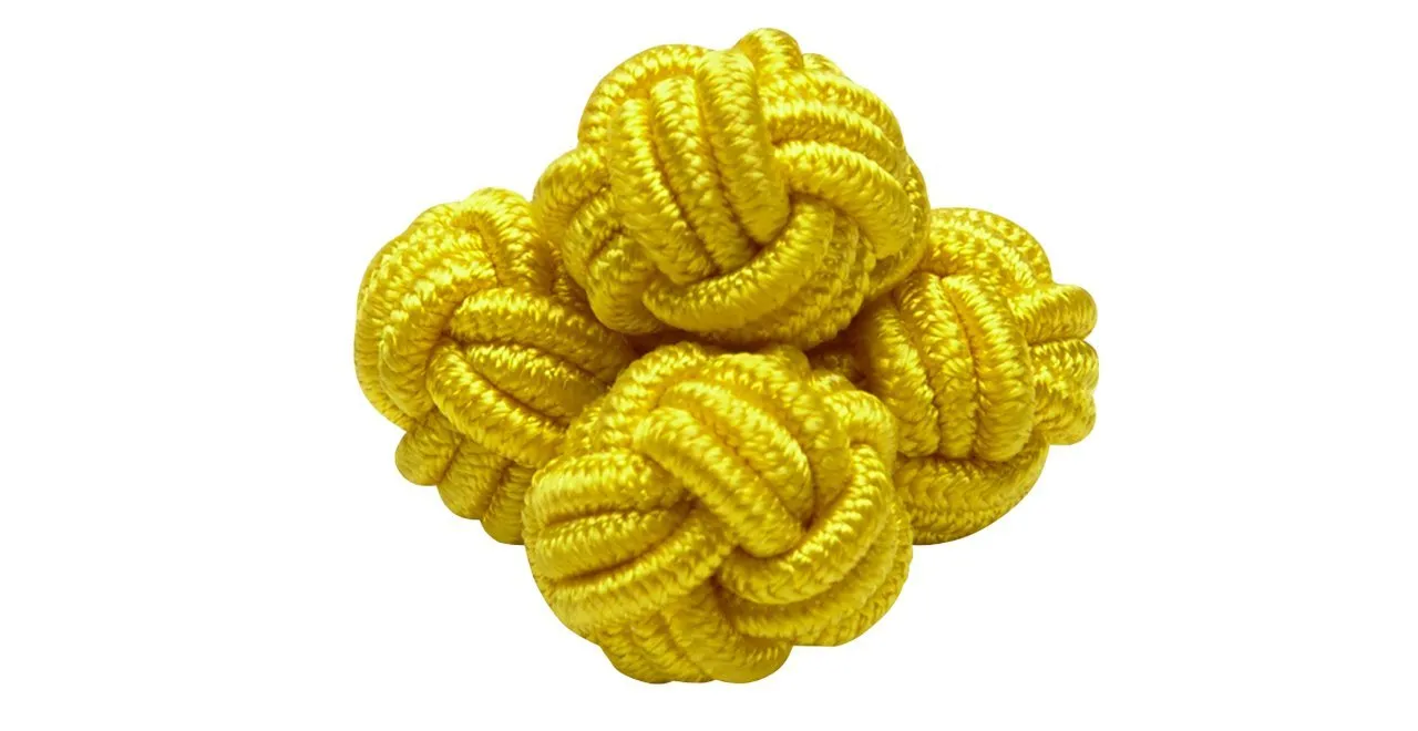 Yellow Monkey's Fist Silk Knot Cufflinks sold by J. Press product image thumbnail 3