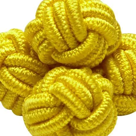 Yellow Monkey's Fist Silk Knot Cufflinks sold by J. Press product image thumbnail 2