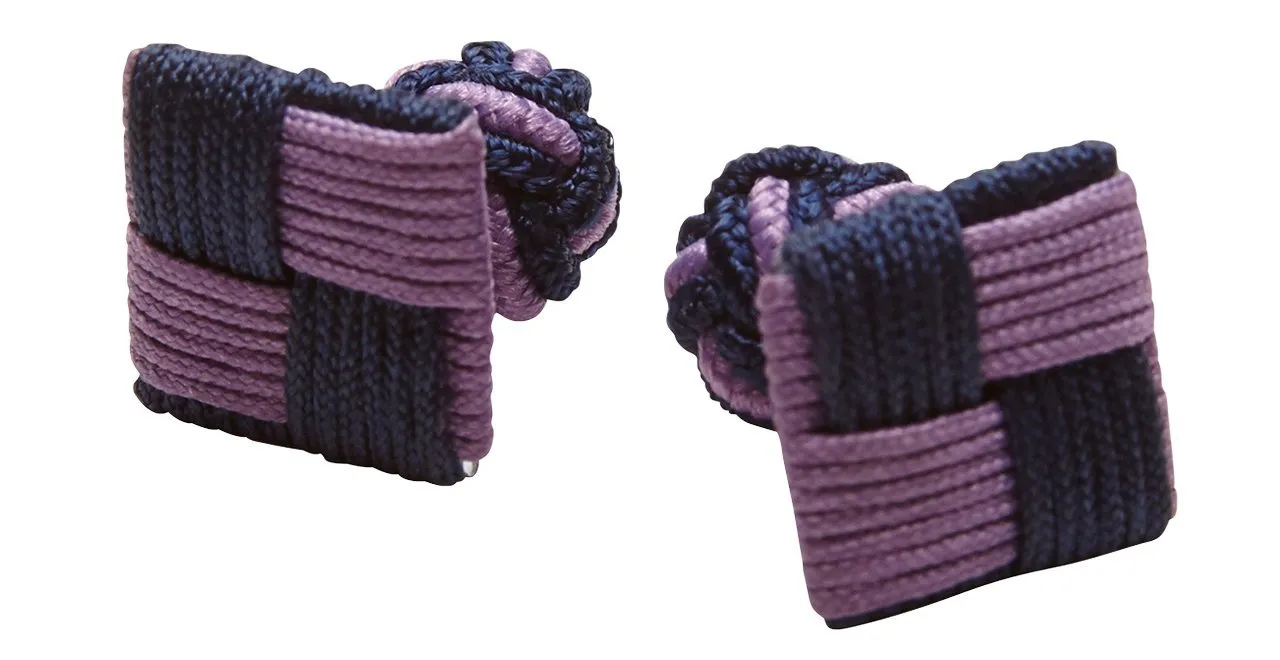 Navy & Light Purple Combo Knot Cufflinks sold by J. Press product image thumbnail 3