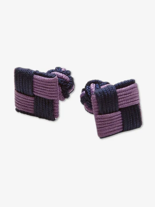 Navy & Light Purple Combo Knot Cufflinks sold by J. Press