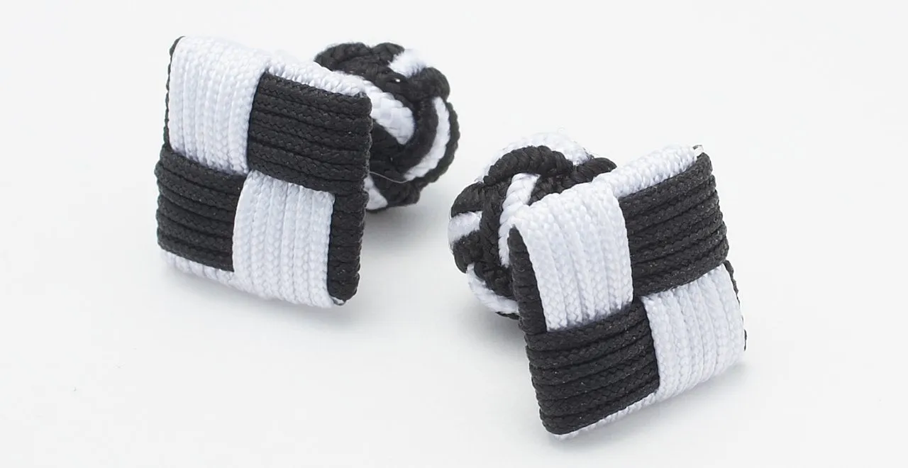 Black & White Combo Knot Cufflinks sold by J. Press product image thumbnail 3