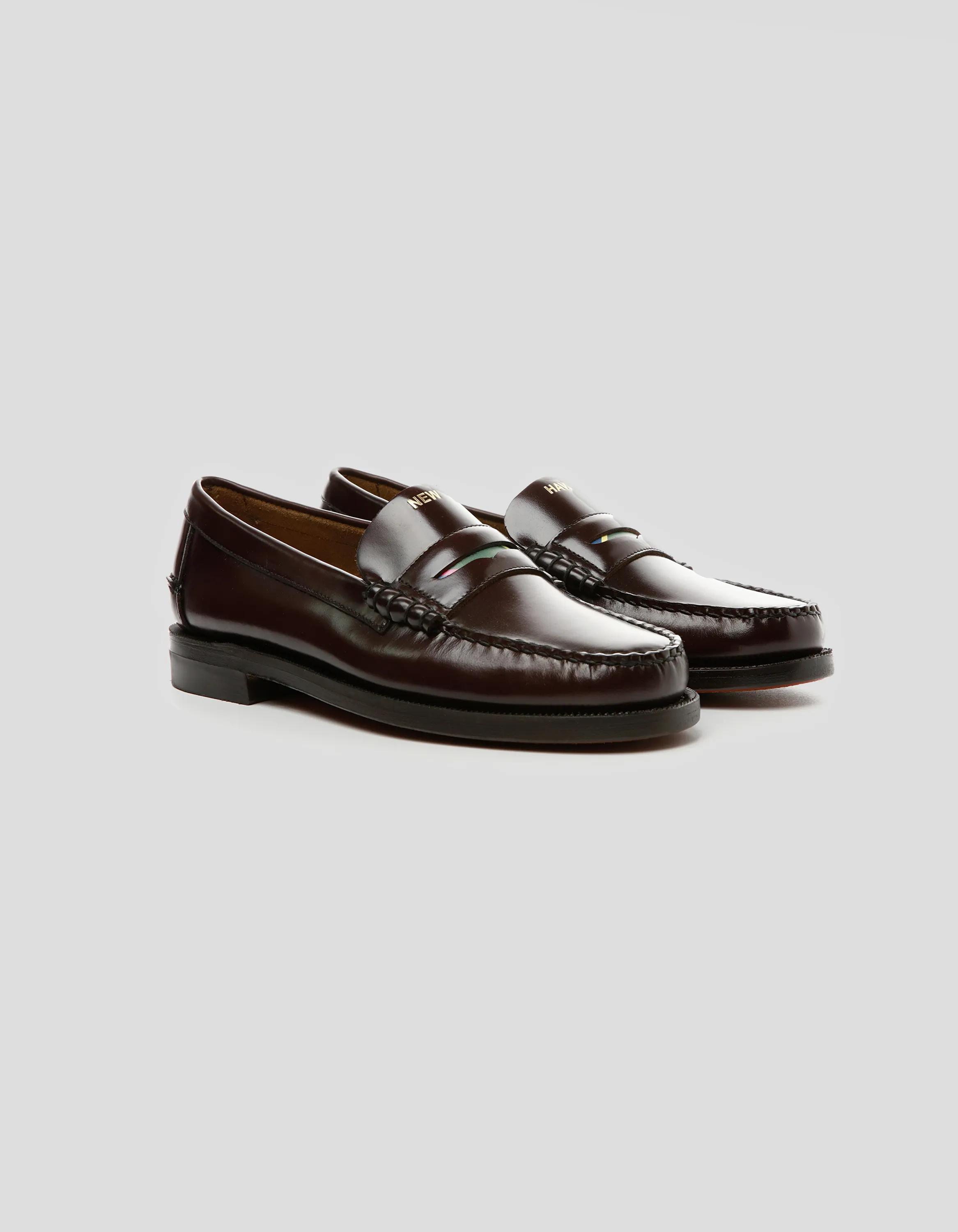 J.PRESS X SEBAGO LOAFER - BURGUNDY/BROWN NEW HAVEN sold by J. Press