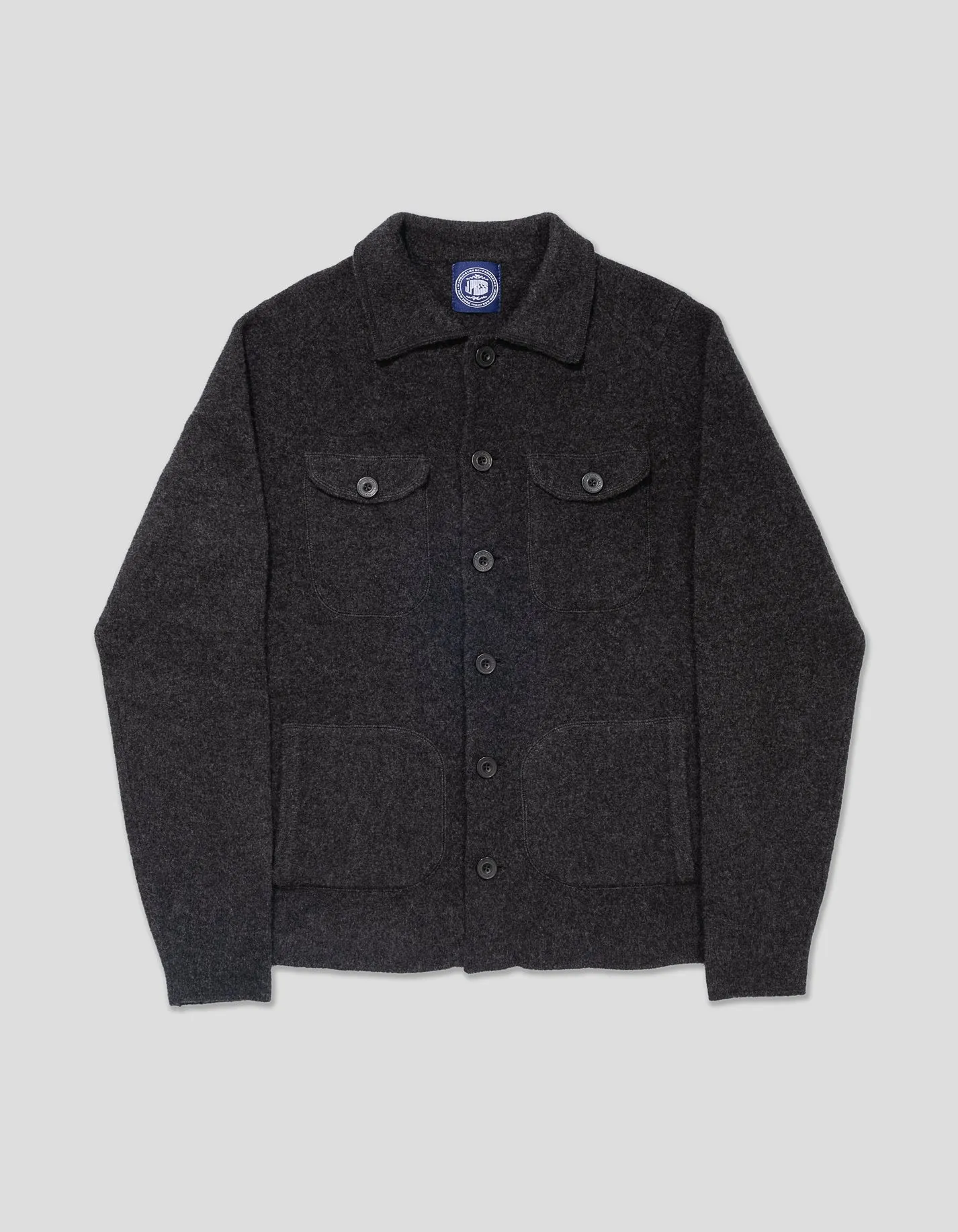 Charcoal Boiled Wool Knitted Shirt Jacket sold by J. Press