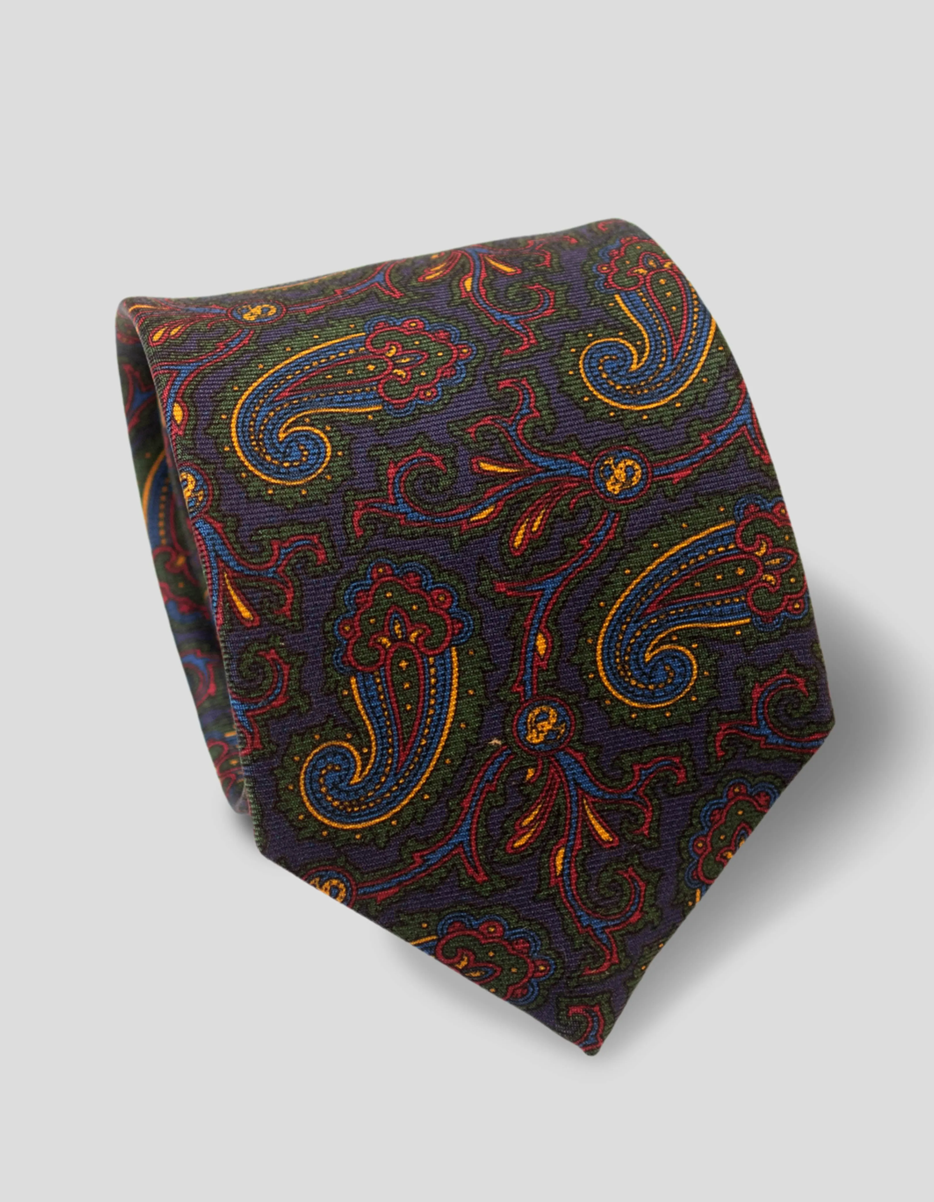 Made-in-England Navy Paisley Ancient Madder Tie sold by J. Press