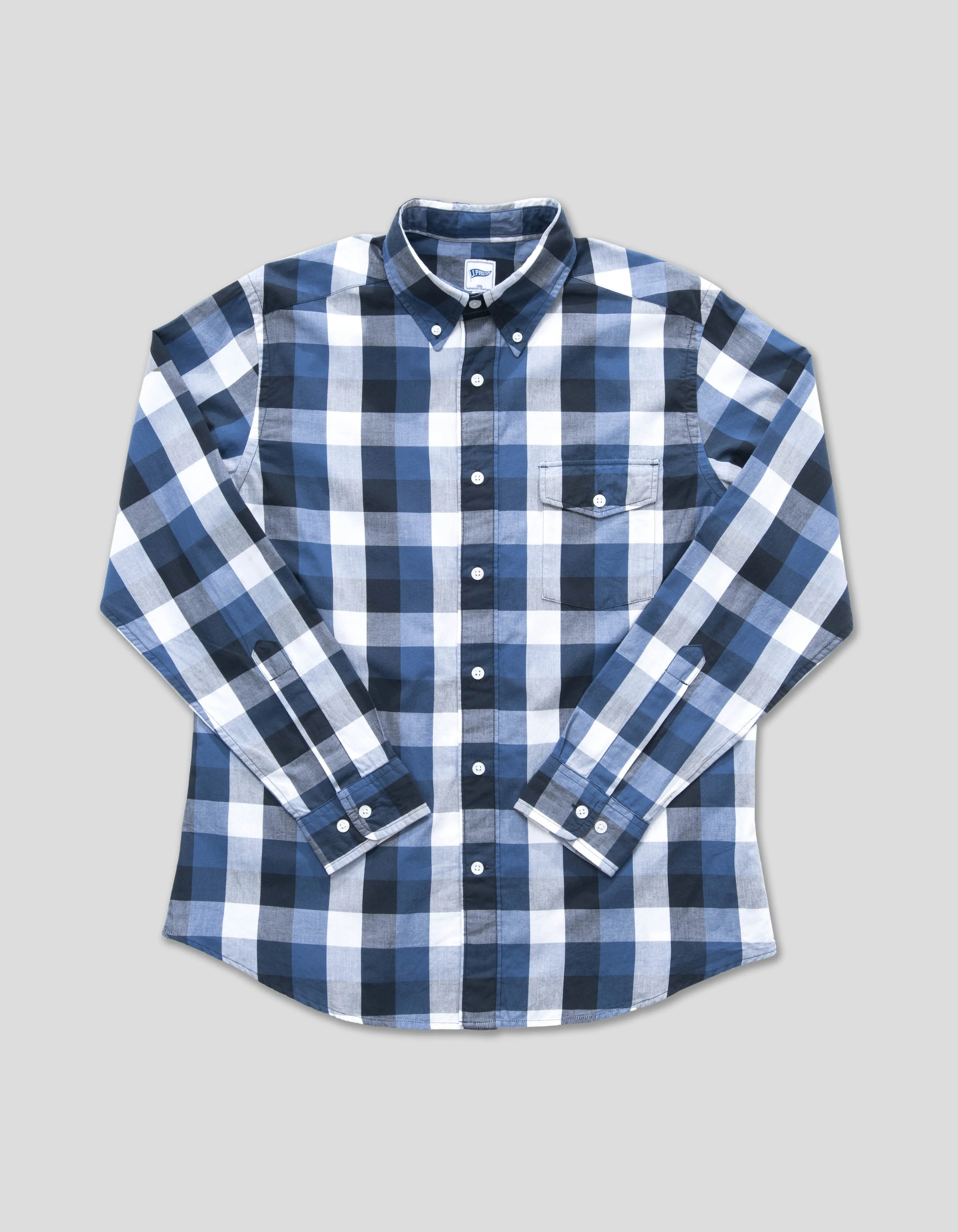 BLUE LARGE CHECK LONG SLEEVE SHIRT sold by J. Press