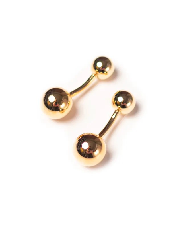 Made-in-USA Gold Finish Double Ball Cufflinks sold by J. Press