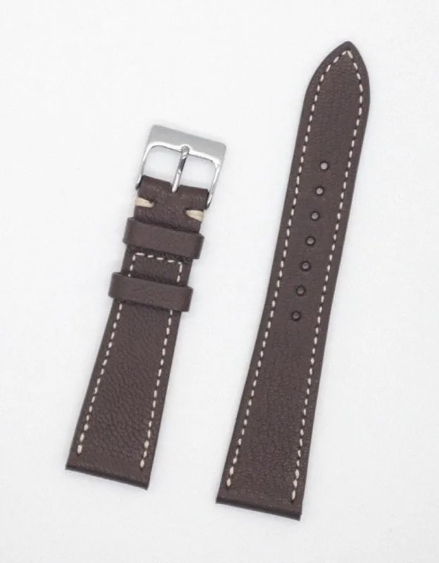 Made-in-USA Dark Brown Goat Leather Watch Strap sold by J. Press