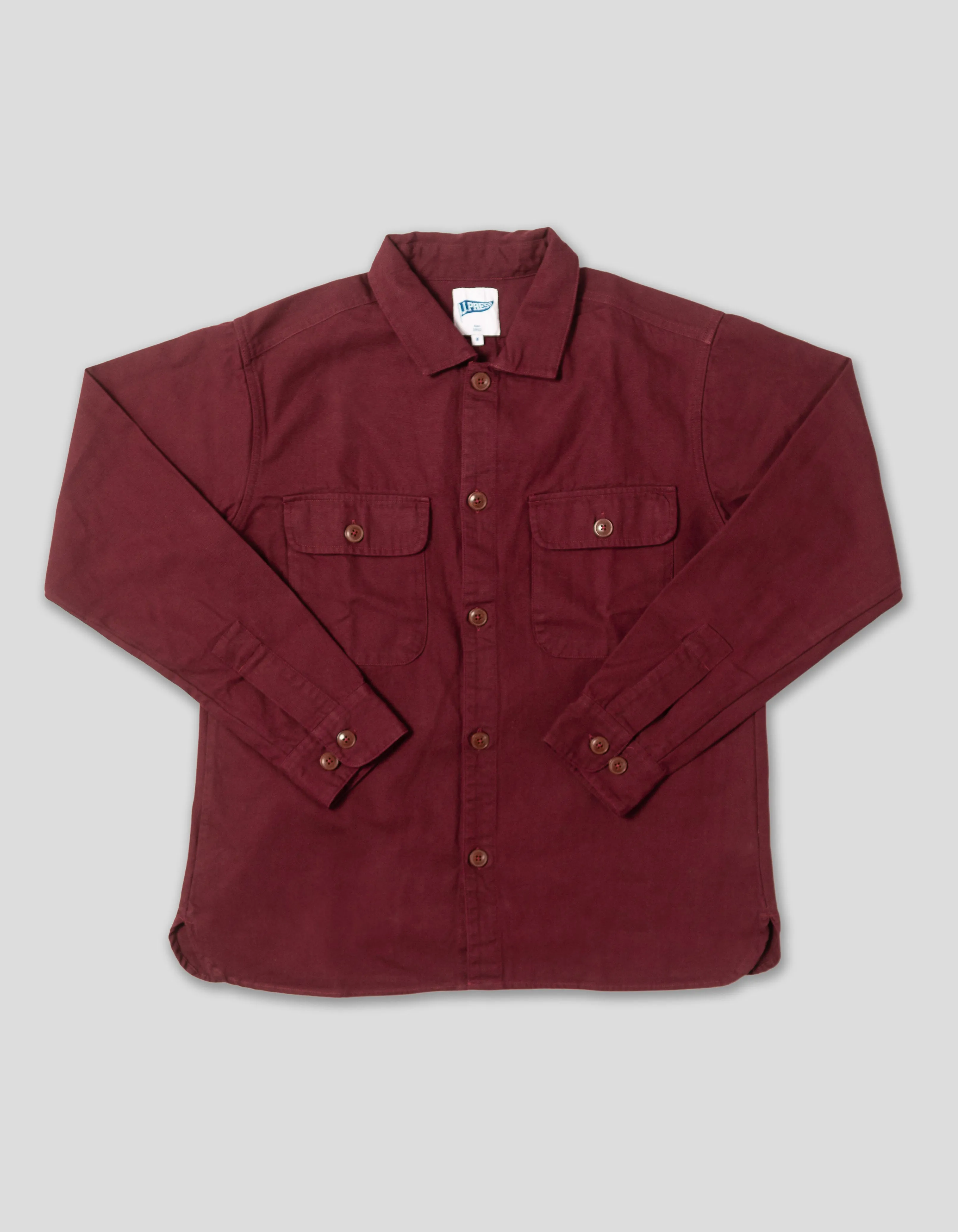 Burgundy Cotton Canvas Overshirt - Trim Fit sold by J. Press
