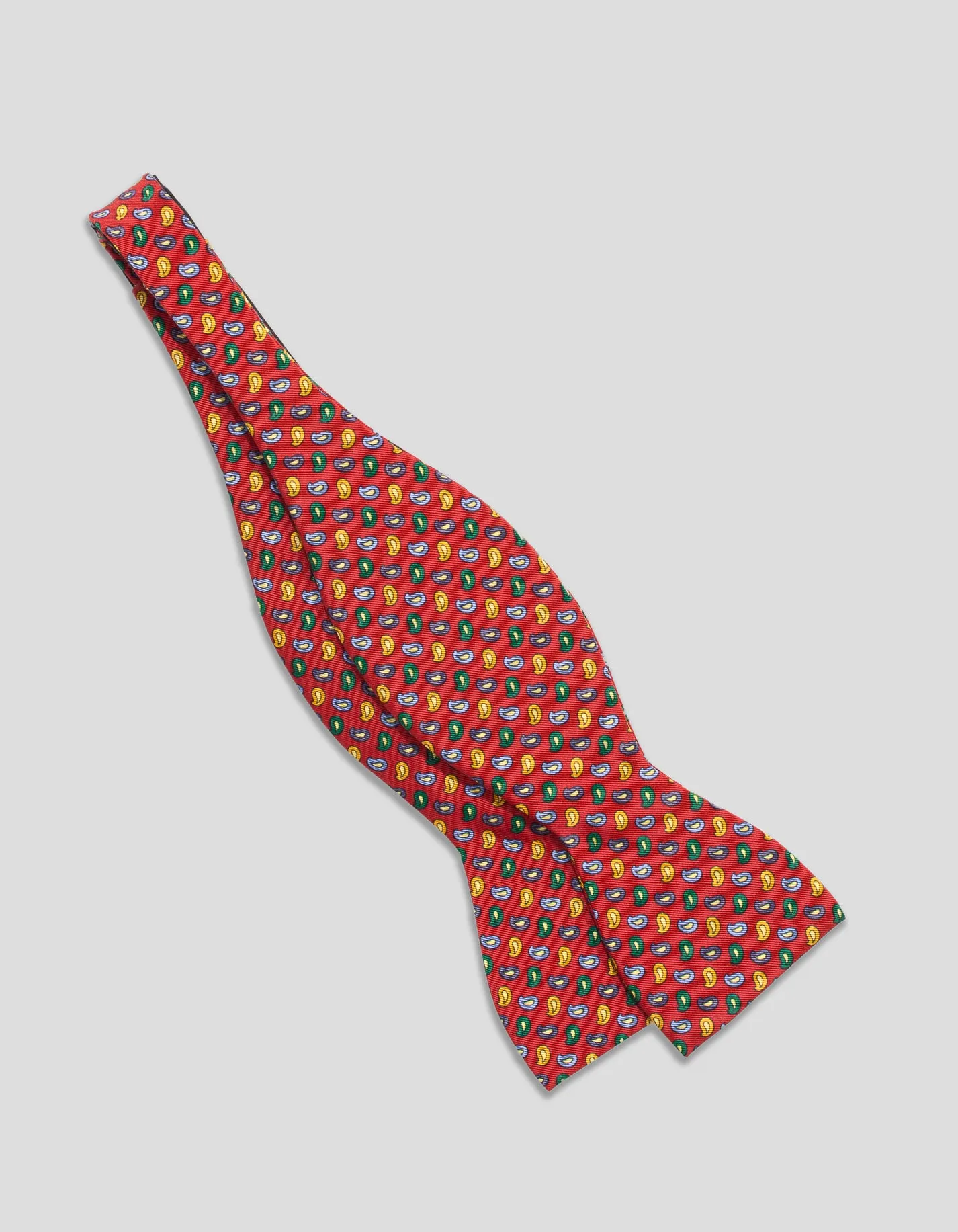 Red & Green Pine Cones Irish Poplin Bow Tie sold by J. Press