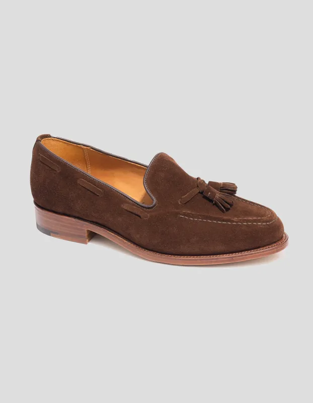 Made-in-England Snuff Suede Tassel Loafer sold by J. Press