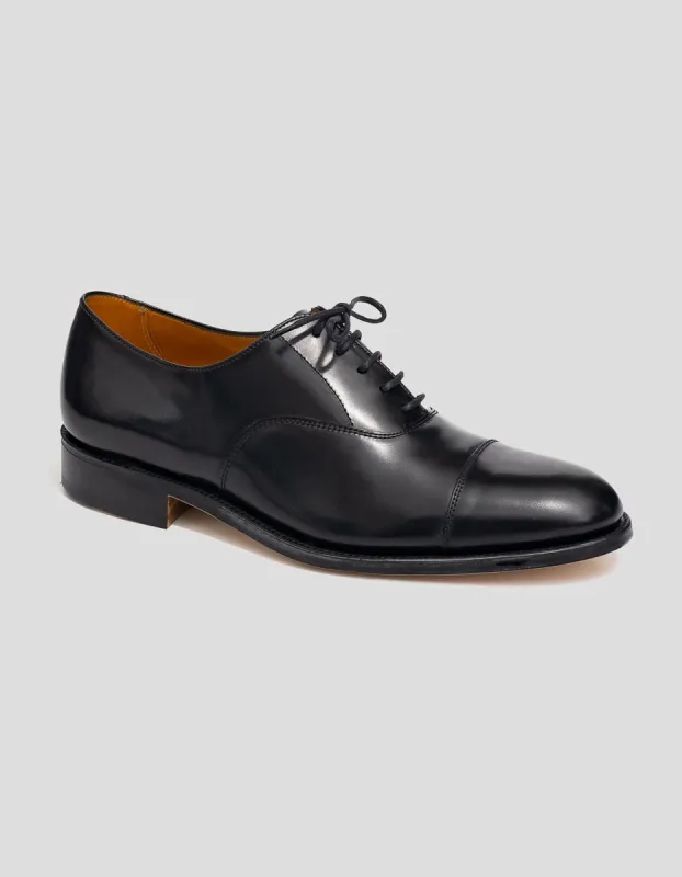 Made-in-England Black Calfskin Cap Toe Oxford sold by J. Press