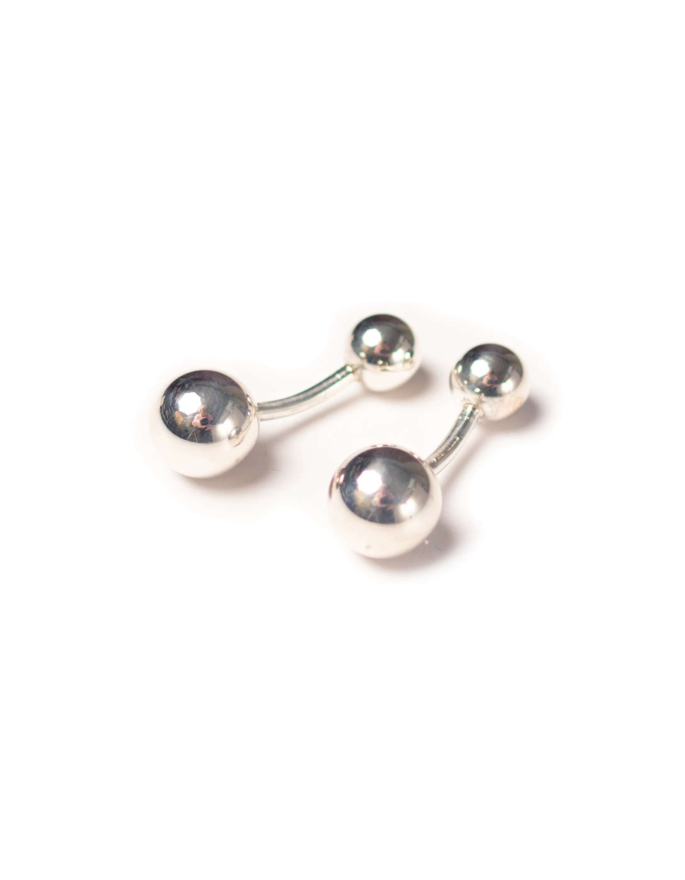 Made-in-USA Silver Finish Double Ball Cufflinks sold by J. Press