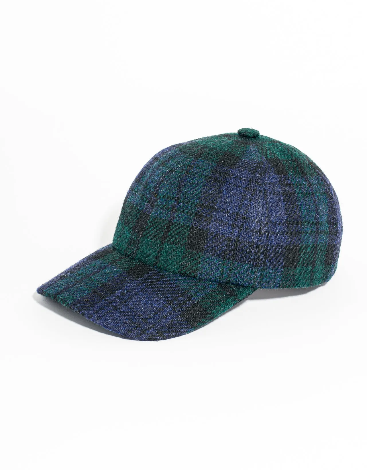Blackwatch Tartan Harris Tweed Baseball Cap sold by J. Press