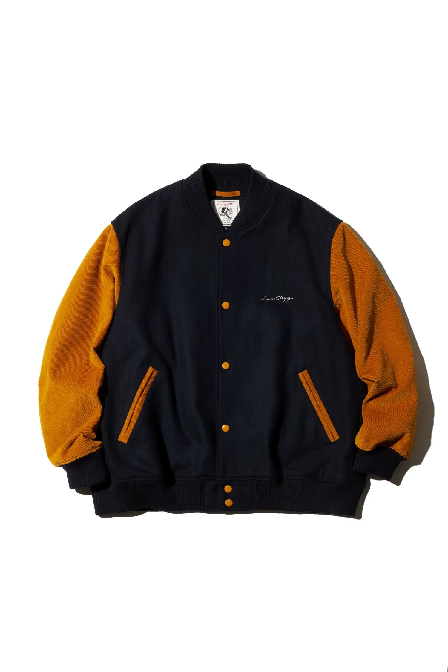 Made-in-Japan Navy Autograph Varsity Jacket sold by J. Press