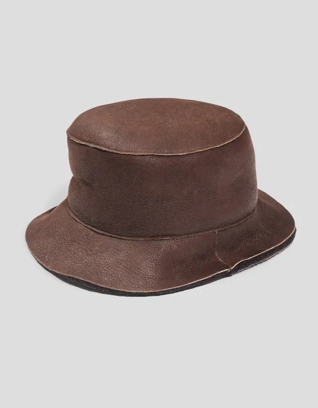 SHEARLING HAT - BROWN sold by J. Press