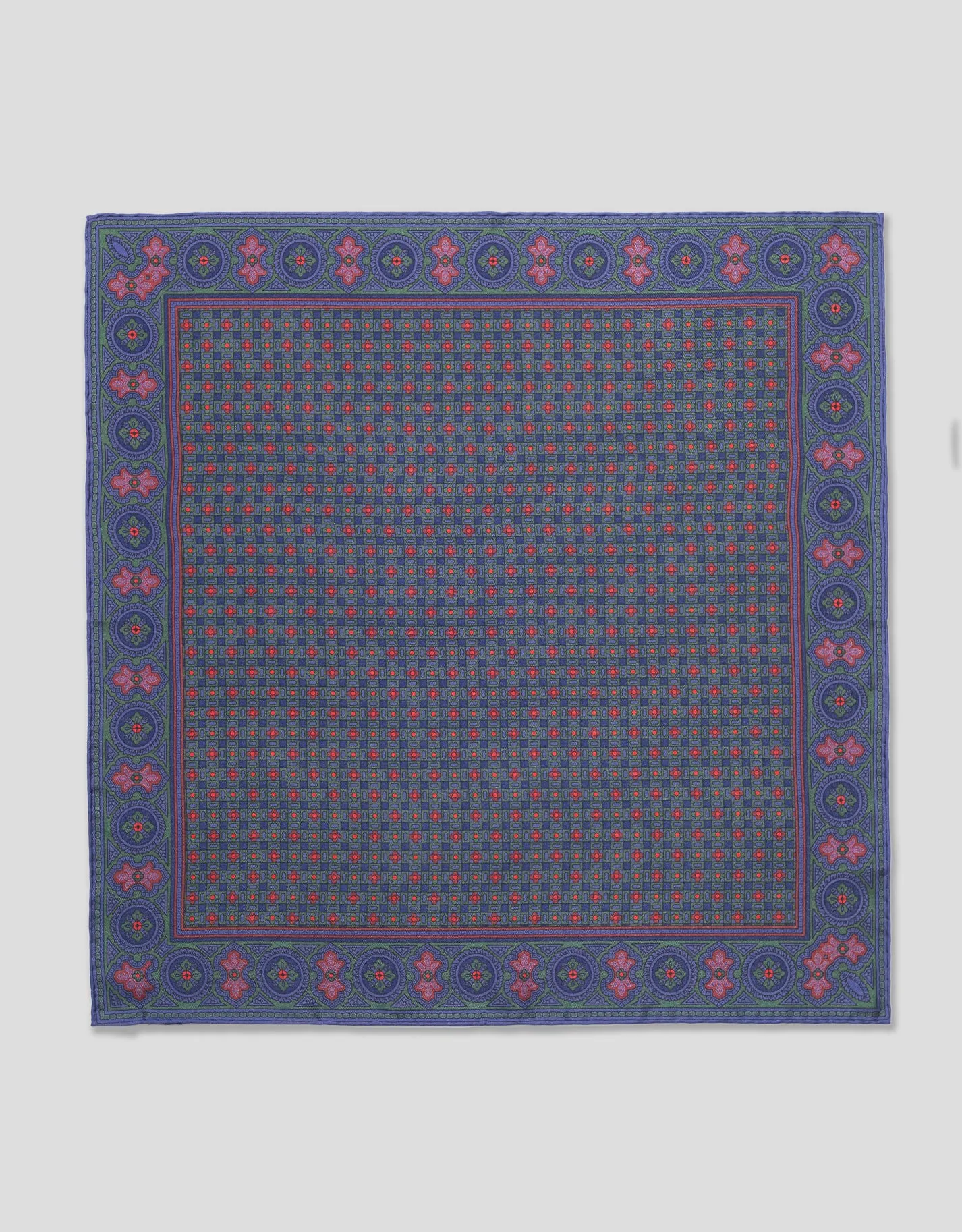 Made-in-England Green Foulard Pocket Square sold by J. Press