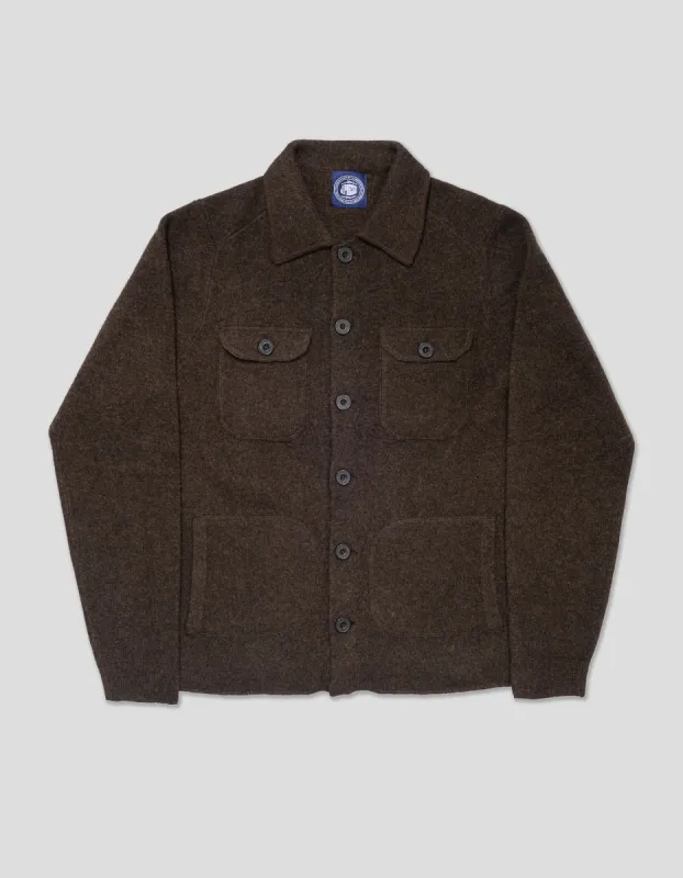 Brown Boiled Wool Knitted Shirt Jacket sold by J. Press