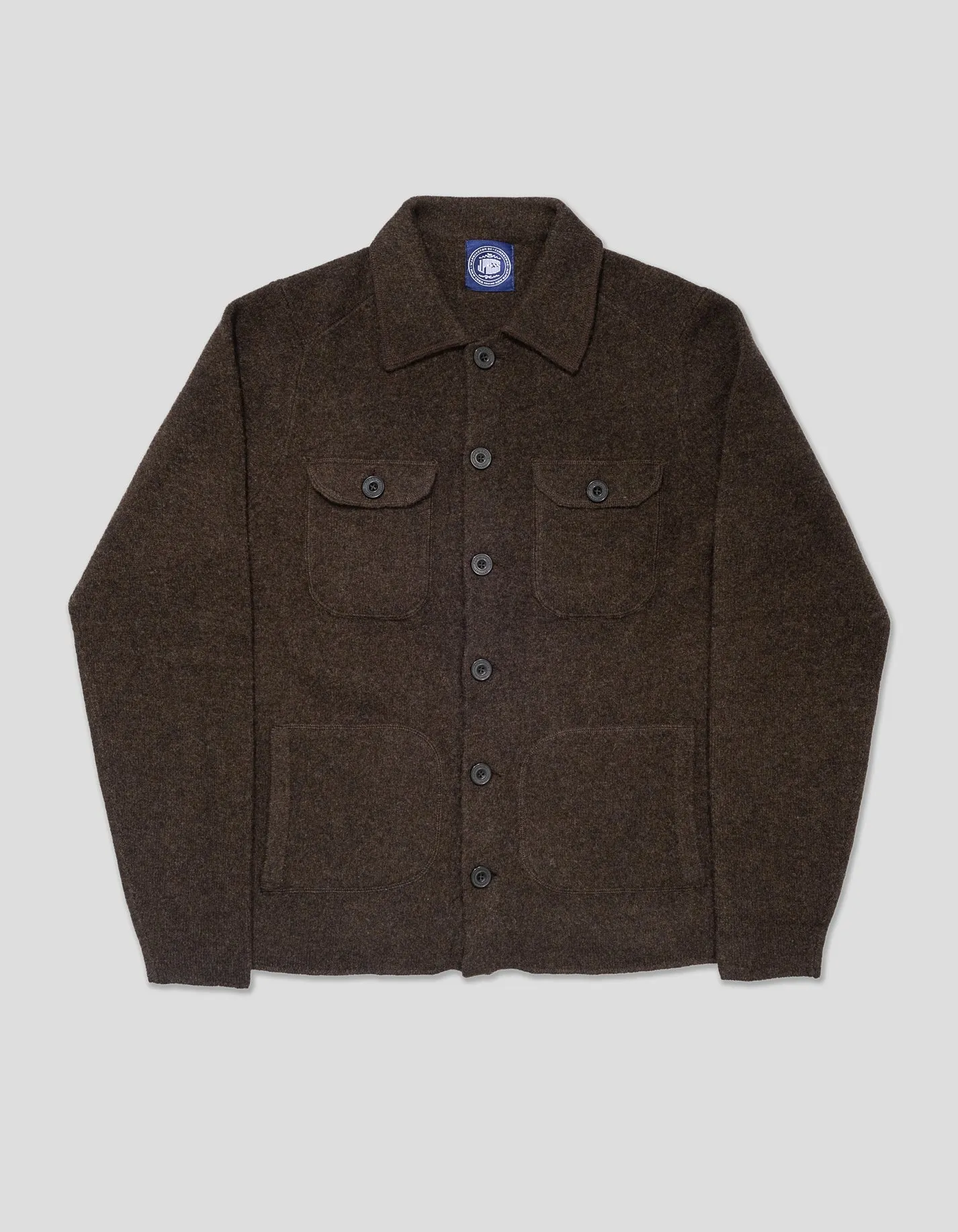 Brown Boiled Wool Knitted Shirt Jacket sold by J. Press