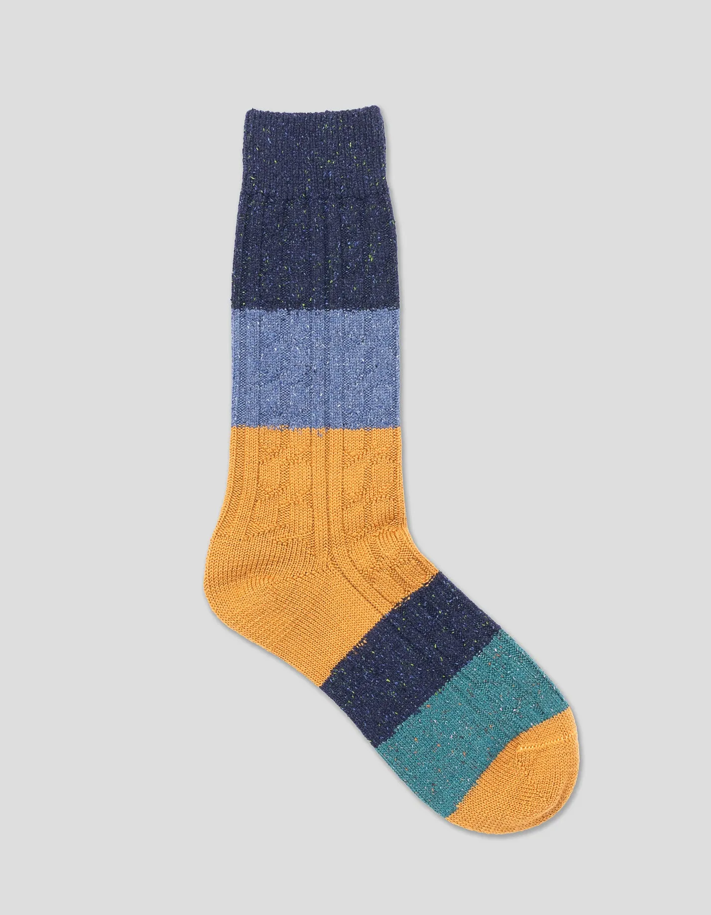 Cableknit Stripe Wool Socks sold by J. Press