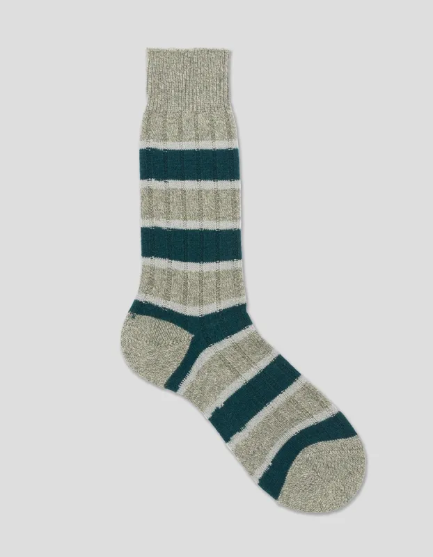 STRIPED CASHMERE SOCKS - GREEN sold by J. Press