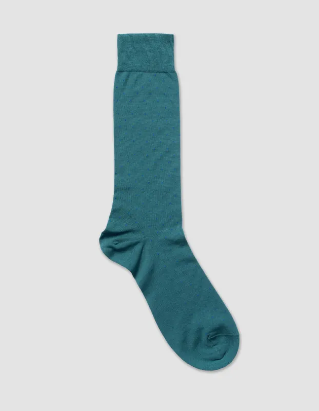 Pin Dot Cotton Mid-Calf Socks sold by J. Press