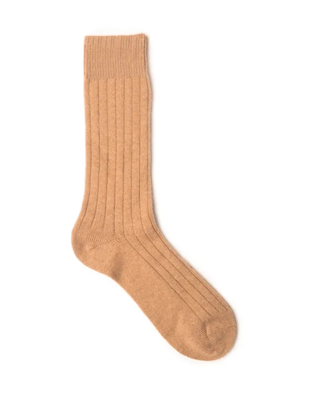 CASHMERE SOLID SOCKS - CAMEL sold by J. Press