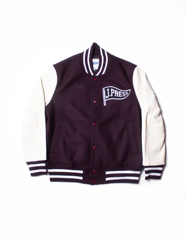 J. PRESS VARSITY JACKET - BURGUNDY sold by J. Press